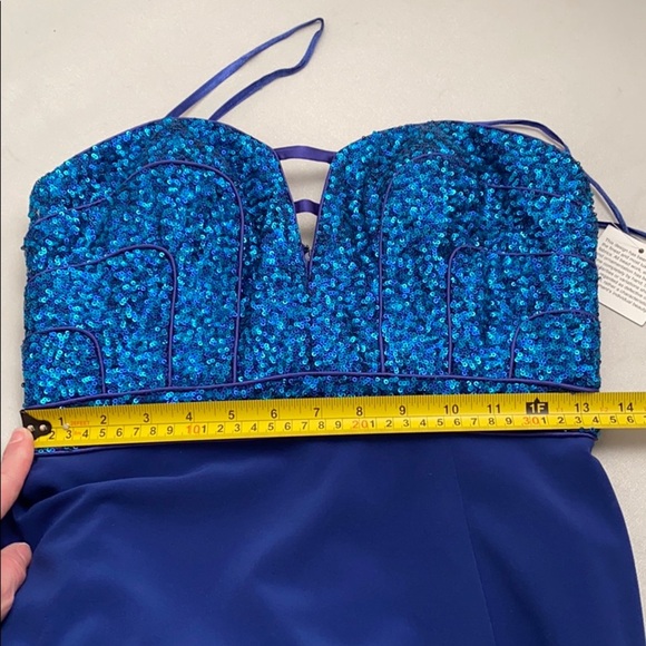 Aiden Maddox strapless sequin top mixed blues 4 - Picture 10 of 12